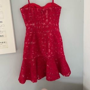 BCBG strapless red dress size 02. Used